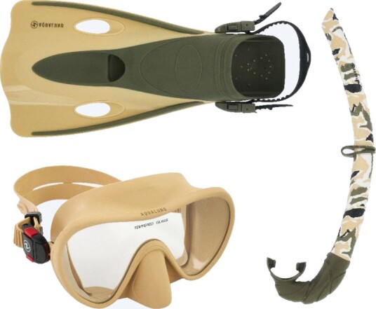 Aqualung Combo snorkelsett til voksne - Nabul - Sand/grønn Aqualung Combo snorkelsett til voksne - Nabul - Sand/grønn