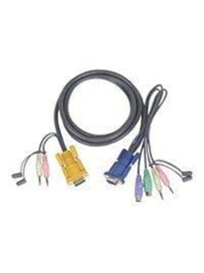 ATEN 2L-5302P KVM-kabel 1.8 m PS/2 og VGA med lydtilkobling, svart ATEN 2L-5302P KVM-kabel 1.8 m PS/2 og VGA med lydtilkobling, svart