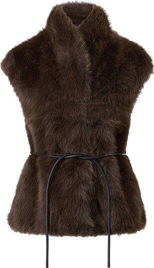 Gina Tricot Vest av juksepels Faux Fur Vest Brun