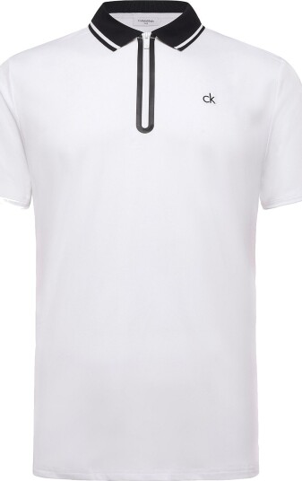 Calvin Klein Golf Winfield Zip Neck Polo White XL