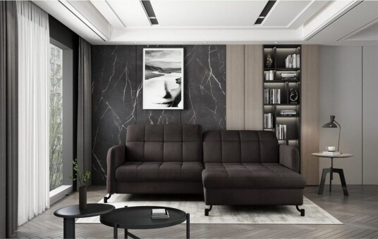 Seksjon Eltap Lorelle 225x160x105 cm Mat Velvet 29 Brun Høyre
