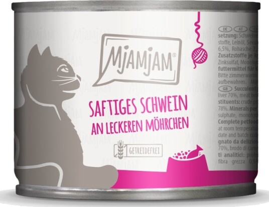 Mjamjam Våtfôr Saftig Svin Med Deilige Gulrøtter 6 X 200 G
