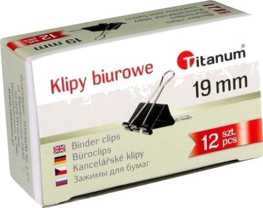 Titanum Kontorklyper Titan 19 Mm 12 Stk