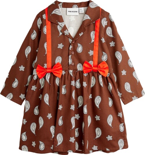 Mini Rodini Kjole Paisley Aop Brown Mini Rodini 2 3 år 92 98 Kjole Brun Rød