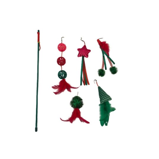 Meow&Me Happy Holidays Viftepinne Med 5 Leker Meow&Me Happy Holidays Viftepinne Med 5 Leker
