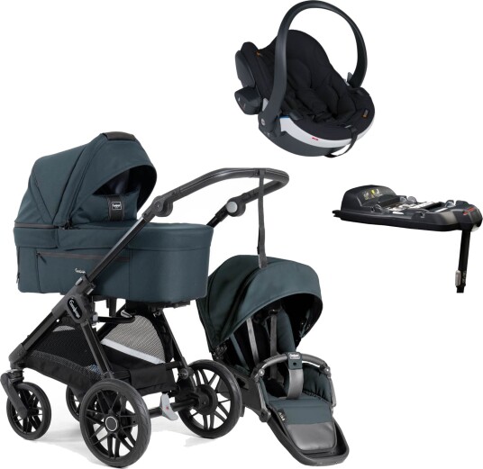 Emmaljunga Barnevogn Sento Flat Urban Forest + Besafe iZi Go Modular X2 Inkl. Base