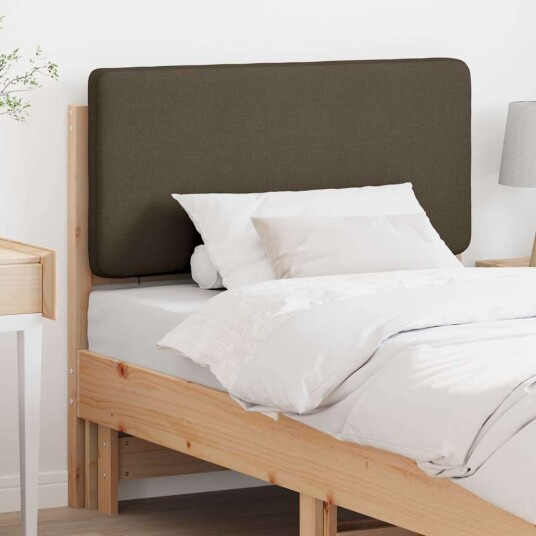 Polstret sengegavl Brun og Taupe 100 cm Massiv furu