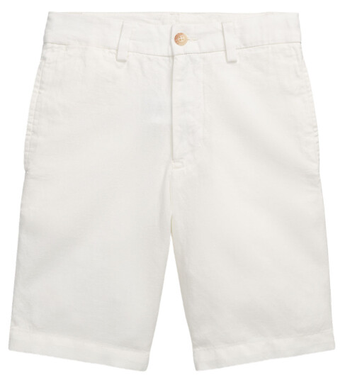 Ralph Lauren Kids Straight Fit Linen-Cotton Short - Cream - 138-142