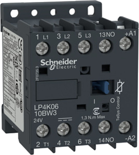 Schneider Electric LP4K0610BW3 Kontaktor 3 lukkede 2,2 kW 24 V DC 1 lukket hjelpekontakt Elfordeling & strømforsyning