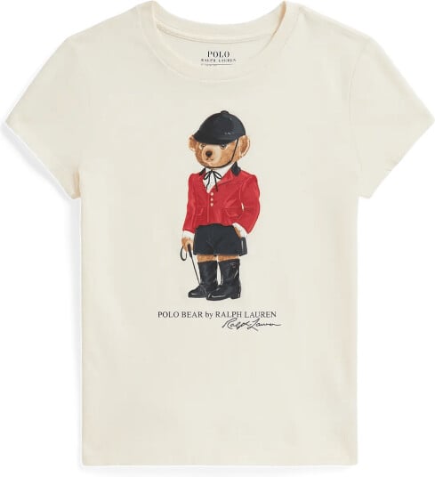 Ralph Lauren Kids Polo Bear Cotton Tee   Cream   129 130