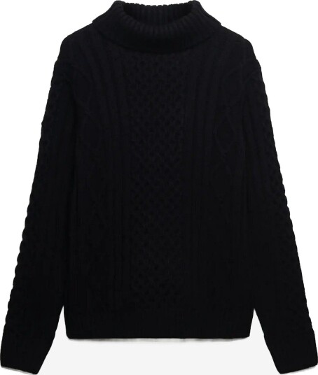 Superdry Jacob Cable Roll Neck Jumper ECLIPSE NAVY M