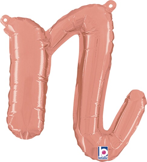 Ballongkungen Bokstavballong Script Roségull Bokstav N 34714RG