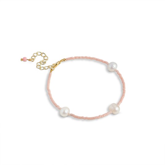 Enamel Copenhagen Petra Bracelet Light Pink Gullfarge Rosa Hvit Enamel Copenhagen Petra Bracelet Light Pink Gullfarge Rosa Hvit