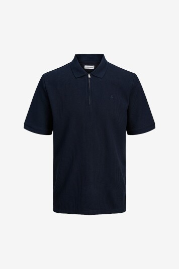 Jack & Jones Pologenser jjeAustin Zip Polo SS Blå