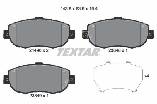 Bremseklosser TEXTAR 2149001 Bremseklosser TEXTAR 2149001
