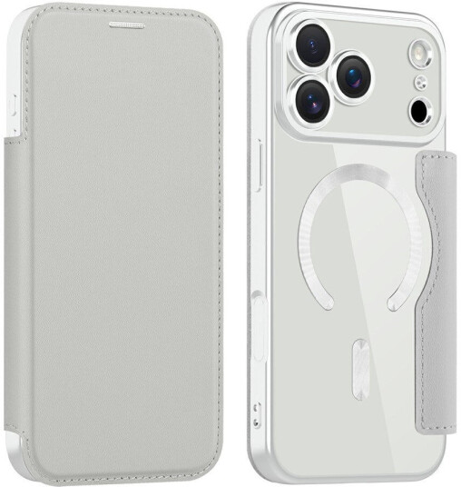 EIDERWOOD iPhone 17 Pro Max Flipp Deksel med Gjennomsiktig Bakside – MagSafe Kompatibel – Grå