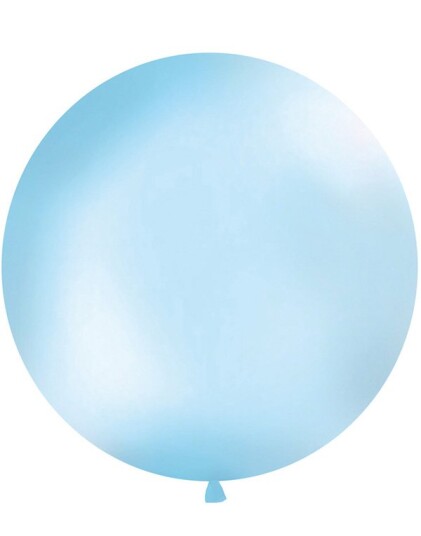 Partydeco LYS BLÅ Pastellfarget Rund JUMBO Ballong 1 meter