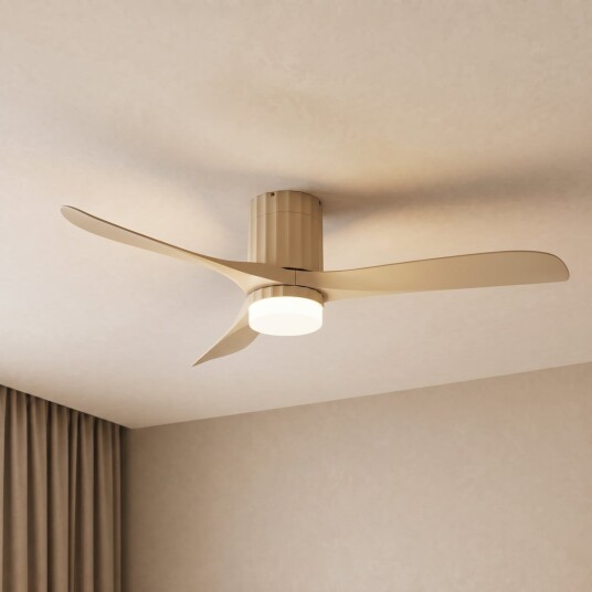 Novri LED takvifte beige Ø 132 cm CCT stillegående – Lucande Stue Moderne Plast Novri LED takvifte beige Ø 132 cm CCT stillegående – Lucande Stue Moderne Plast