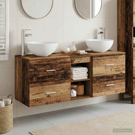 vidaXL Baderomsskapsett 3 stk. Gammelt tre 49,5 x 41 x 64,5 cm vidaXL Baderomsskapsett 3 stk. Gammelt tre 49,5 x 41 x 64,5 cm