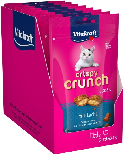 Vitakraft Crispy Crunch Laks 60 g Kattemat med Vitamin D og Sink