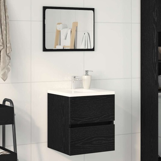Vidaxl Badeservantskap svart eik 41x38,5x45 cm konstruert tre 862541