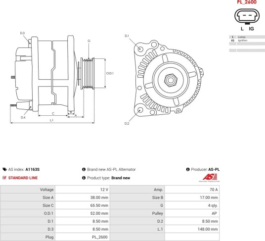 AS-PL A1163S Dynamo