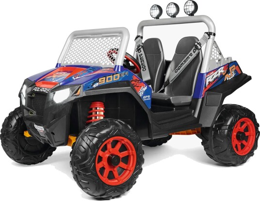 Peg Perego Polaris RZR 900 XP Terrengbil blå og rød elbil 24V med plass til 2 barn Peg Perego Polaris RZR 900 XP Terrengbil blå og rød elbil 24V med plass til 2 barn