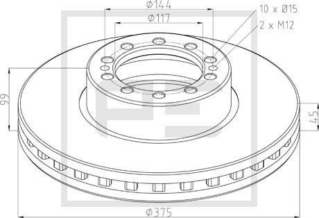 Bremseskive PE Automotive 106.204 00A Bremseskive PE Automotive 106.204 00A
