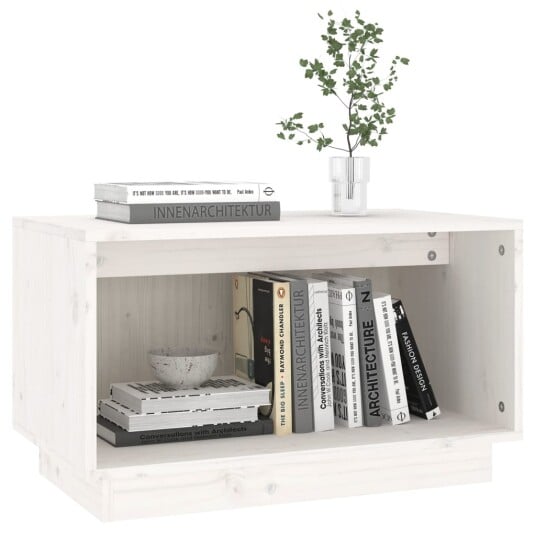 vidaXL TV-benk hvit 60x35x35 cm heltre furu