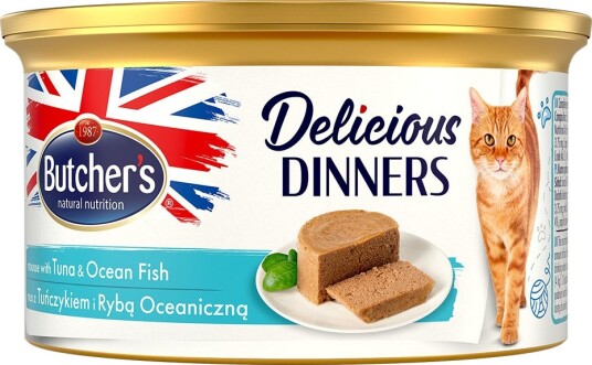 Butcher'S Våtfôr Megapakke Med Delicious Dinners Tunfisk & Fisk 48 X 85 G