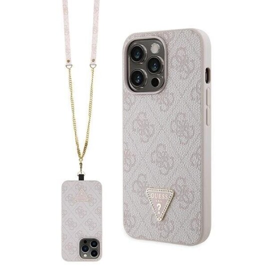 Guess Mobildeksel Crossbody til iPhone 13 Pro / 13 - Rosa med Metalllogo