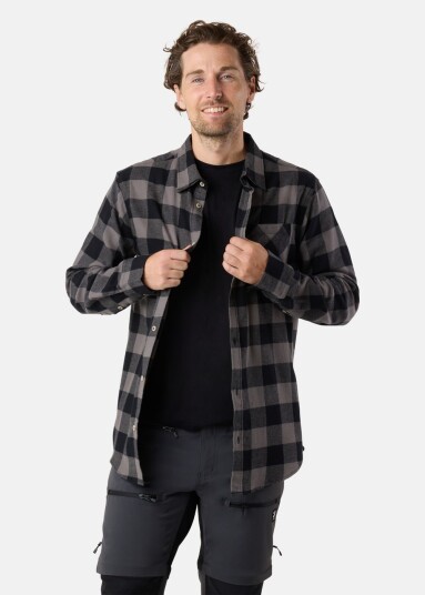 Denim Factory Denver Flannel Shirt II Charcoal/Black Check XL Langarmede skjorter