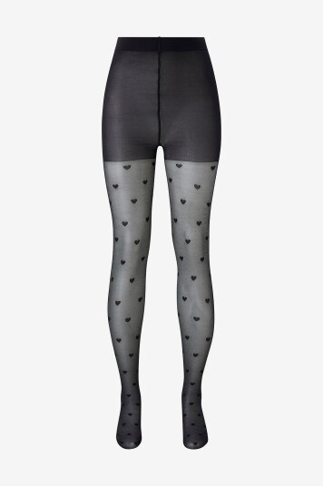 Pamela Mann Tightser Heart Pattern Curvy Super Stretch Svart Pamela Mann Tightser Heart Pattern Curvy Super Stretch Svart