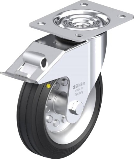 Blickle 673376 Le-Ve 180R-Fi-El Styrehjul Med Bremse, Hjuldiameter 180 Mm, Bæreevne (Maks.) 170 Kg, 1 Stk