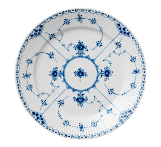 Royal Copenhagen Musselmalt Halvblonde tallerken flat 27 cm