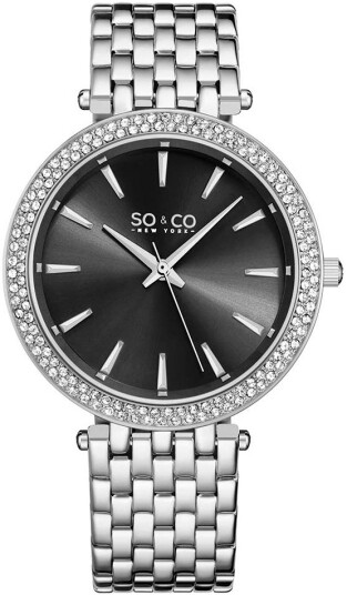 So & Co New York Dameklokke 5518.1 Madison Sort/Stål Ø38 mm