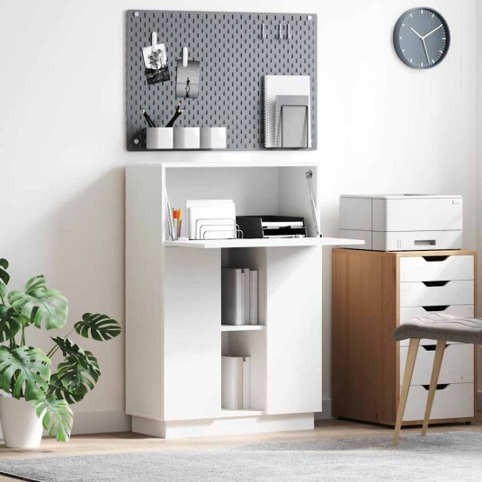  Hvitt skrivebord Hvit Konstruert tre Medium Hvit skrivebord