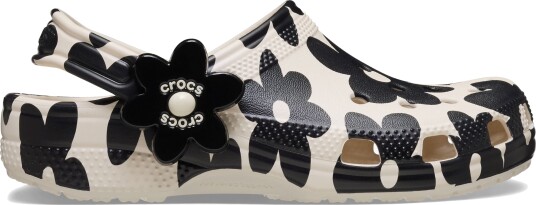Crocs Classic Pop Petals Tøfler Summit White/Black 34 35