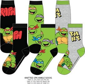 Turtles Socks 3-pack Happy - 23/26 - Voksen