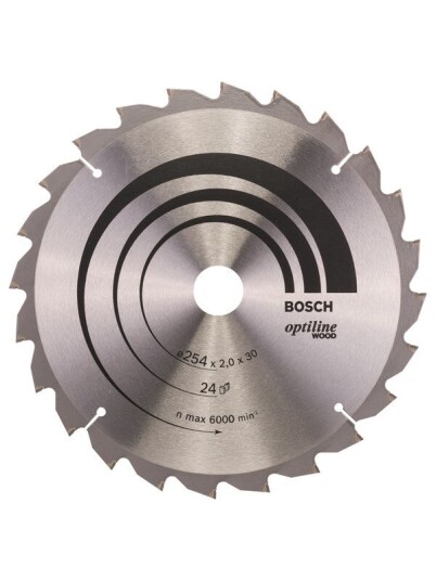 Bosch Sirkelsagblad Optiline Wood 254 x 30 x 2,0 mm, 24 Bosch Sirkelsagblad Optiline Wood 254 x 30 x 2,0 mm, 24