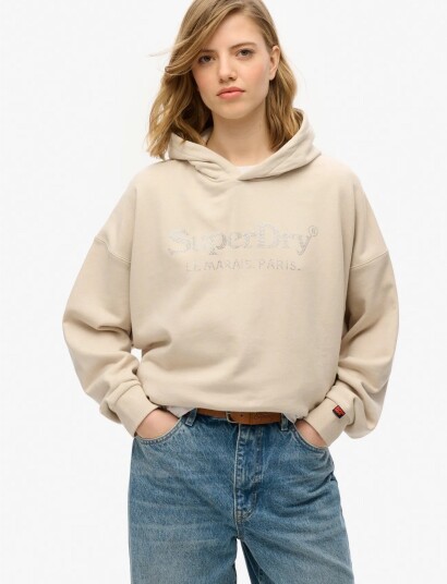 Superdry Venue Metallic Relaxed Hood   Beige   42