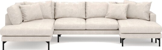 Menard 4 seters Venstrevendt Stor U formet Dyp Large Sofa med Divan og Sjeselong i Stoff Beige Menard 4 seters Venstrevendt Stor U formet Dyp Large Sofa med Divan og Sjeselong i Stoff Beige