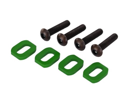 Traxxas 7759G Washers motor mount aluminum green anodized 4