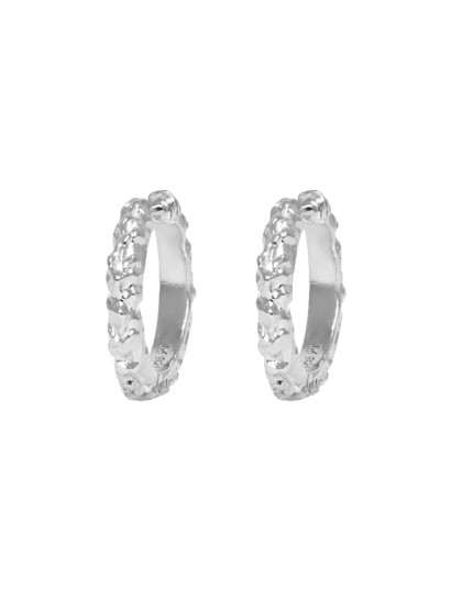 IX STUDIOS Ix Mini Crunchy Edge Earring Silver |Silver |One Size IX STUDIOS Ix Mini Crunchy Edge Earring Silver |Silver |One Size