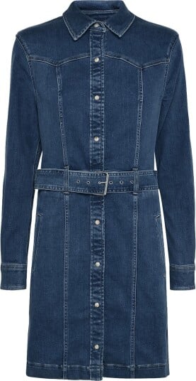 Lee Jeans Ls Fitted Dress Blue S x 00