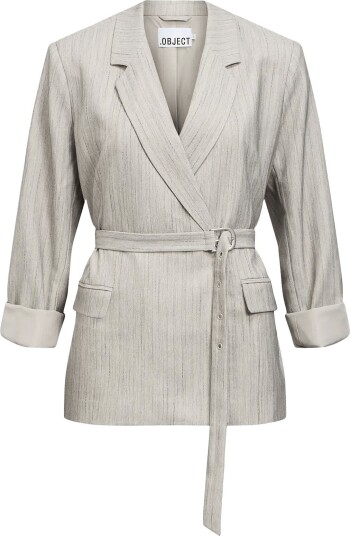 Object Objnimra L/S Lo Double Row Blazer 146 Grey 34
