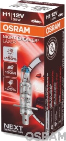 Halogenpære OSRAM NIGHT BREAKER LASER 12V H1 55W