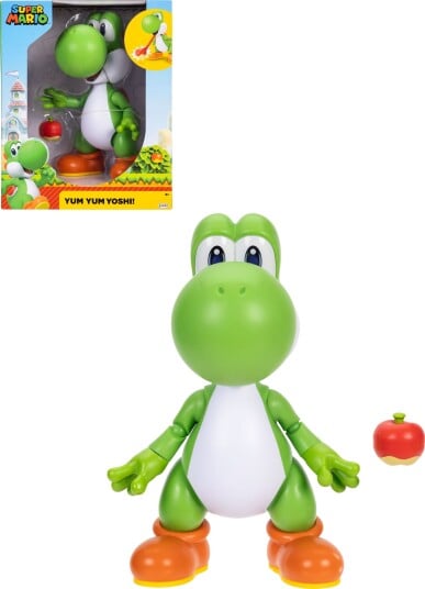 Super Mario Lekefigur - 24 cm - Nam Nam Yoshi! - Super Mario - OneSize - Lekefigur - Grønn