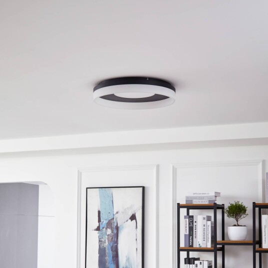 Lucande Smart LED-taklampe Squillo svart Tuya RGBW CCT