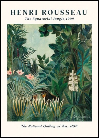 The Equatorial Jungle By Henri Rousseau Plakat / 30x40cm The Equatorial Jungle By Henri Rousseau Plakat / 30x40cm